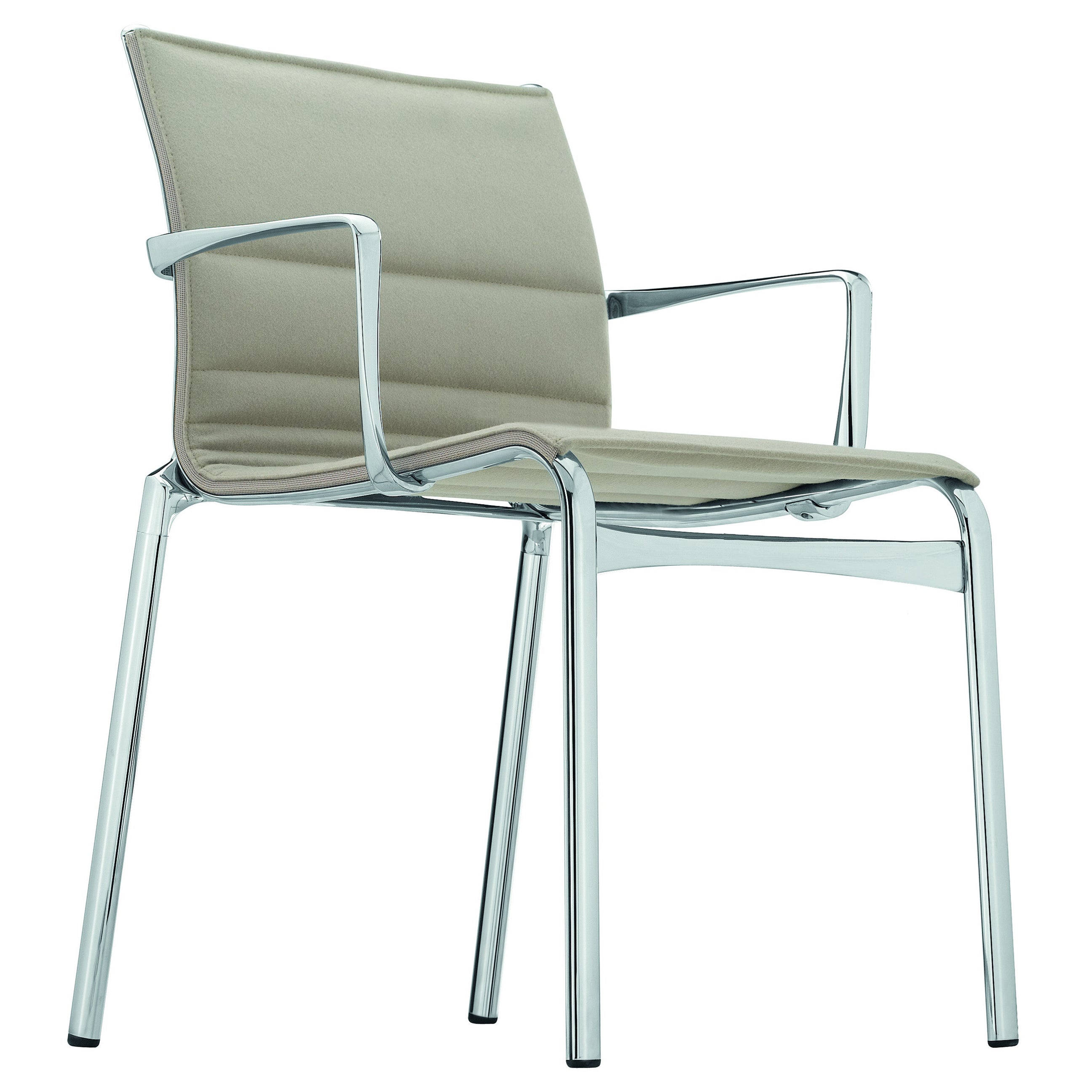 Fauteuil Alias Frame 52 en tissu Divina avec cadre en aluminium chromé