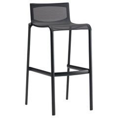 Alias Frame 41A Stool in Black Upholstery with Black Lacquered Aluminium Frame