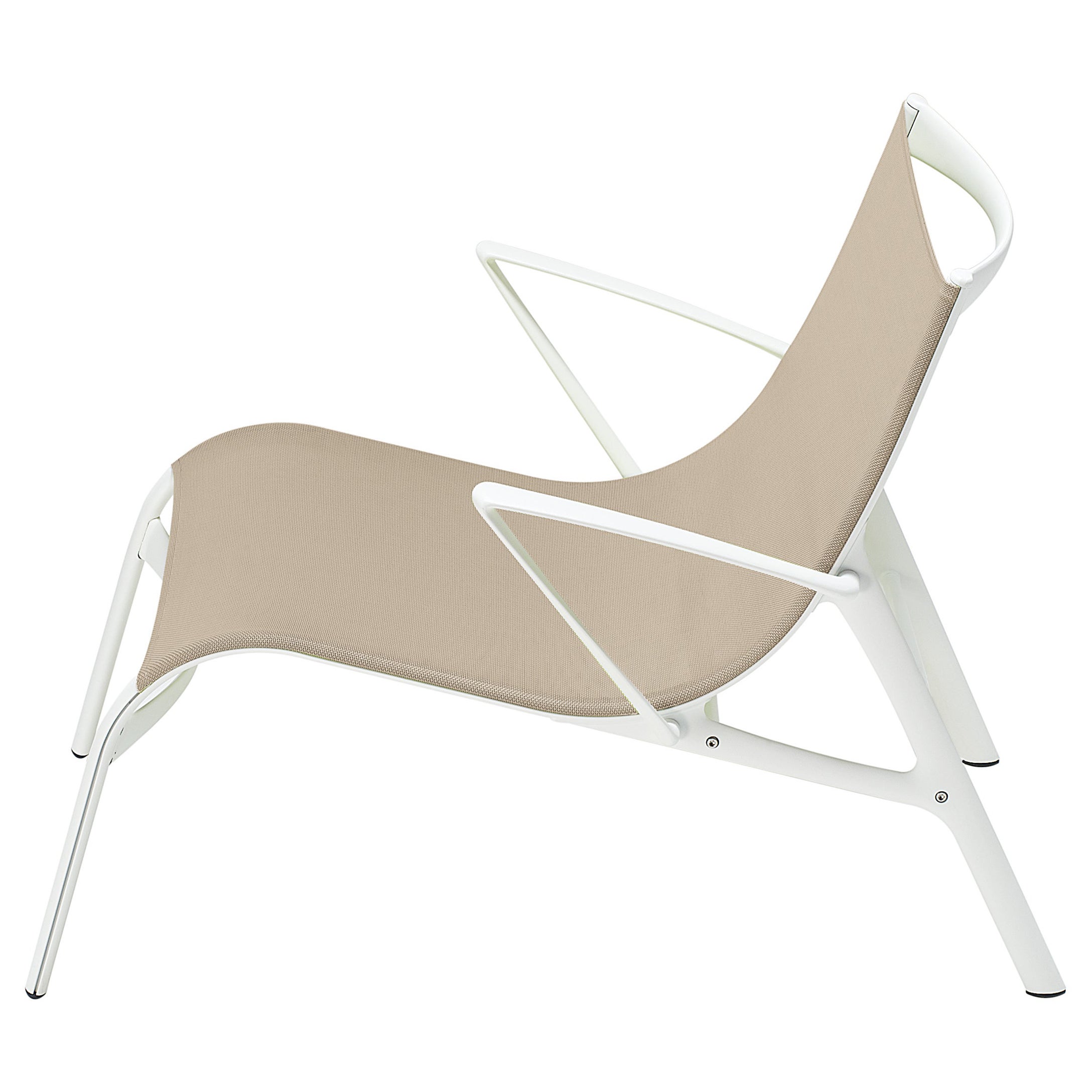 Alias Armframe 438 Outdoor Chair in Mesh with White Lacquered Aluminium Frame For Sale