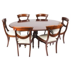 Antique Irish Georgian Oval Table & 6 Chairs 19th Century