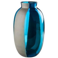 Venini Koori Aquamarine and Concrete Vase by Babled, Unwrapped in Box