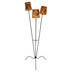 1960's Vintage French Triple Headed Floor Lamp