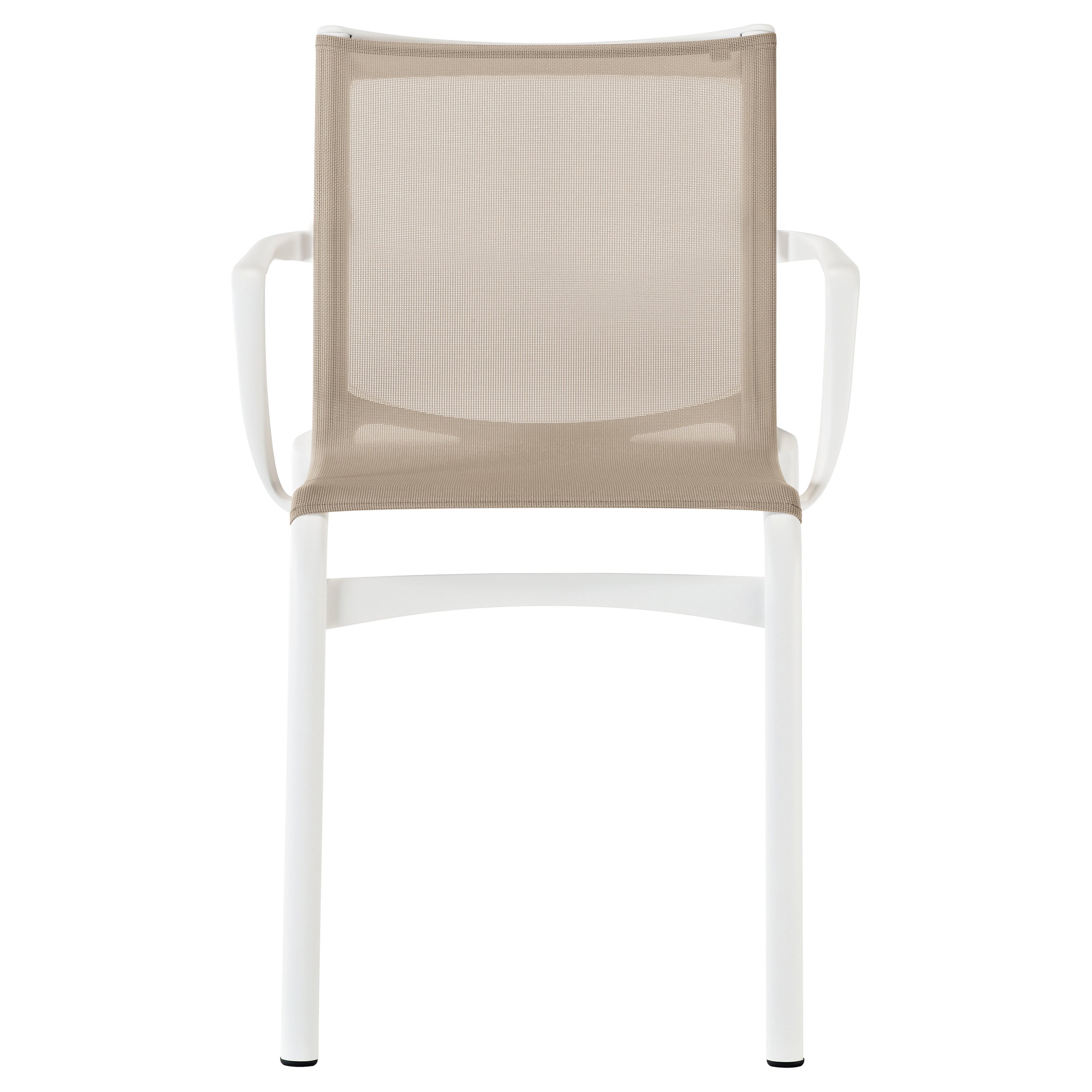 Alias Bigframe 44 Armchair in Sand Mesh with White Lacquered Aluminium Frame For Sale