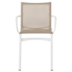 Alias Bigframe 44, Sessel für den Außenbereich aus Sandgeflecht mit lackiertem Aluminiumrahmen