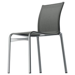 Alias - Chaise Bigframe 44 en maille grise mélangée avec cadre en aluminium laqué