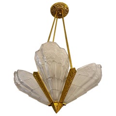 French Art Deco Chandelier Signed by J Robert