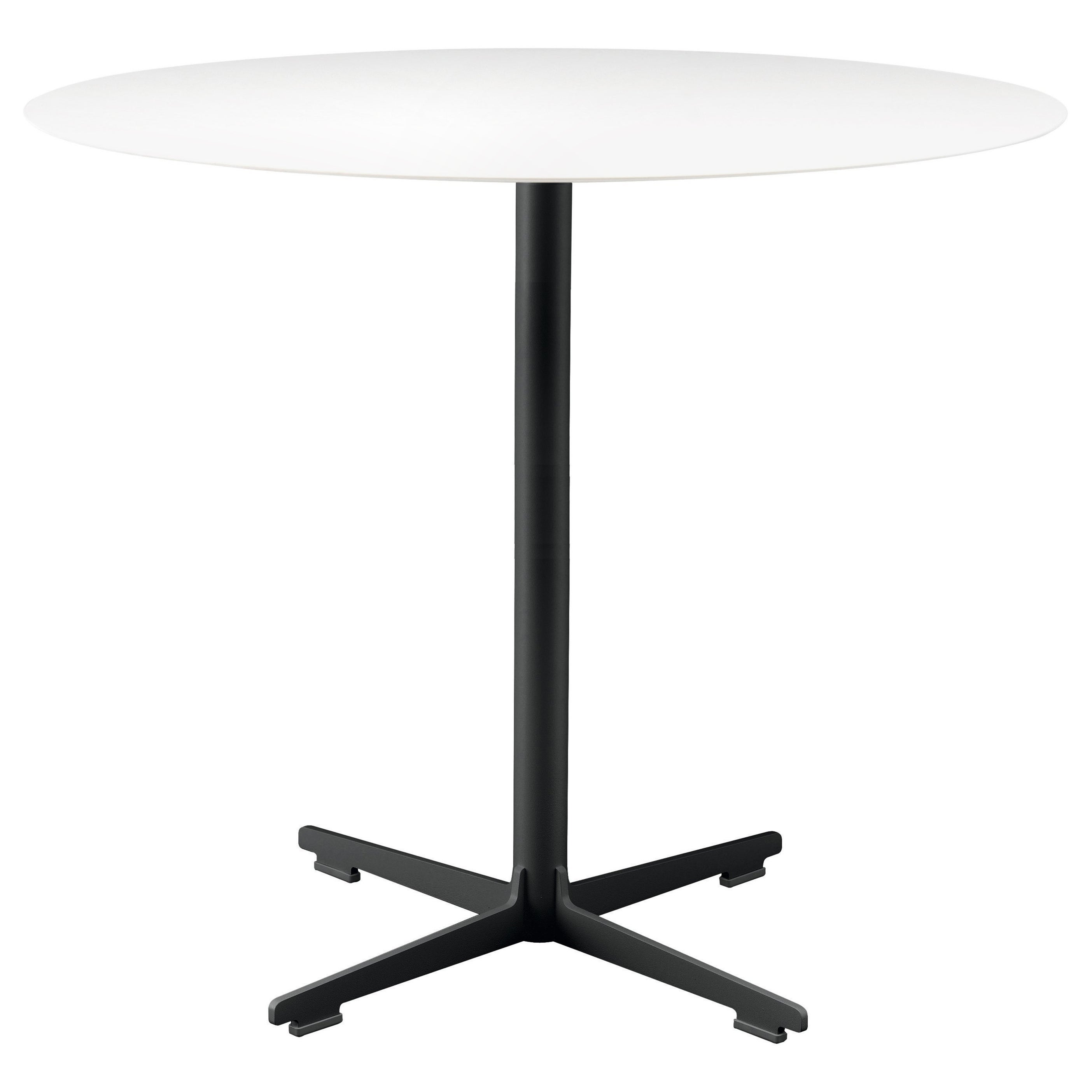 Alias Large 573 Cross Table with White Top and Black Lacquered Steel Base For Sale