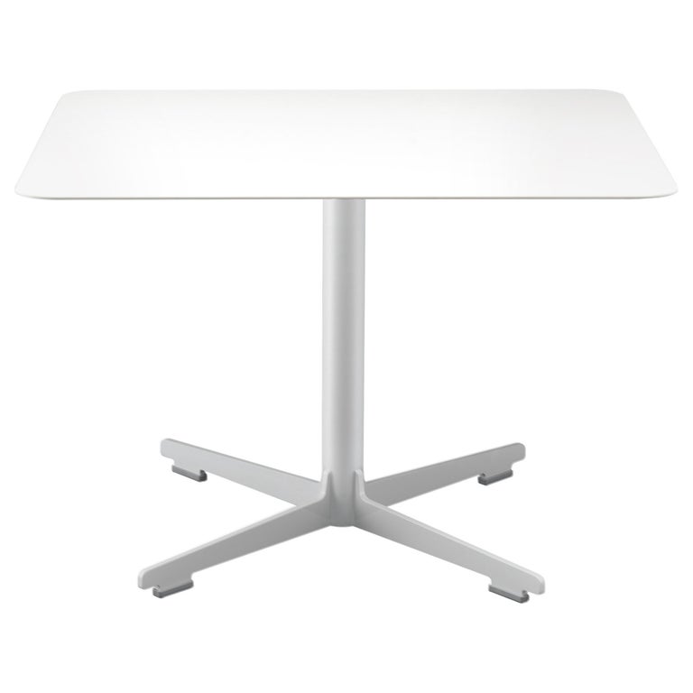 Alias Small 574 Cross Table with White Top and Lacquered Steel Base For ...