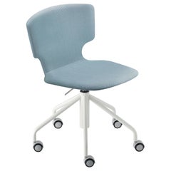 Silla de estudio Alias 52C Enna de tapicería con estructura de acero blanco