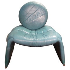 Italian Post Modern Leather Chair by Vittorio Introini for Saporiti Italia 1970