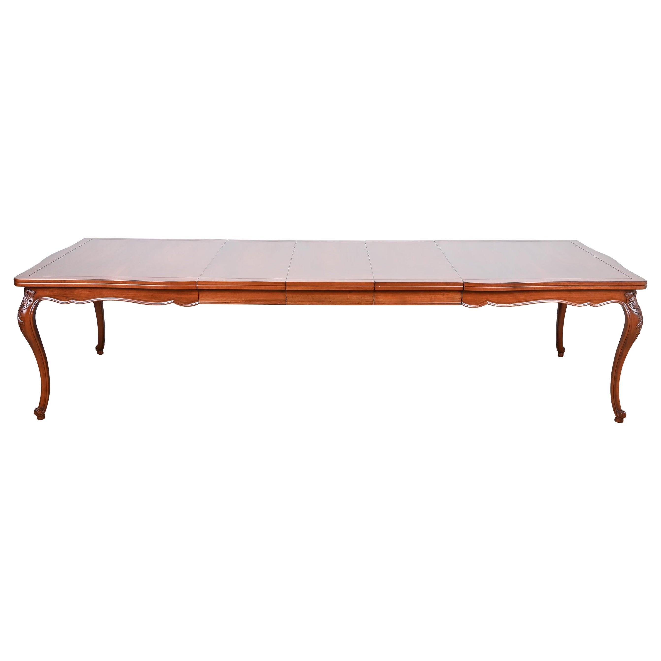 John Widdicomb French Provincial Louis XV Walnut Dining Table, Newly Refinished
