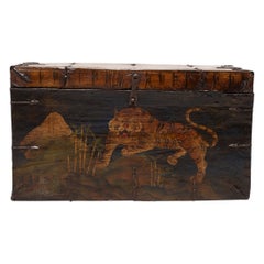 Tibetan Painted Tiger Trunk