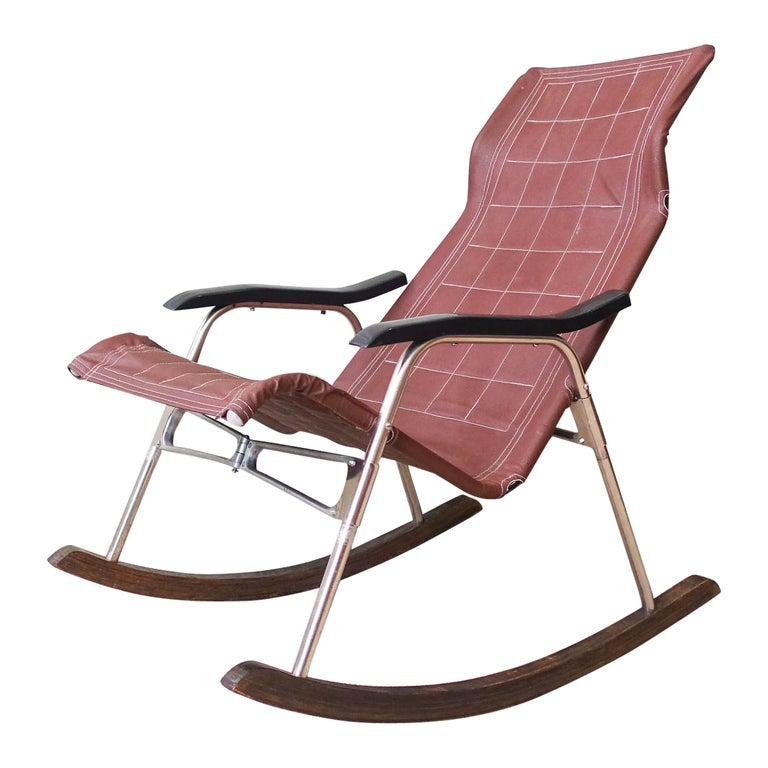 Japanese Foldable Rocking Chair by Takeshi Nii, 1950's For Sale