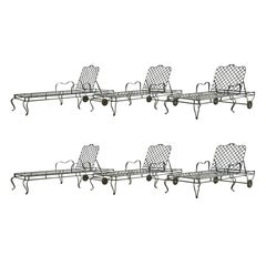 Set of Six Rose Tarlow Style Twig Iron Garden Chaise Lounges