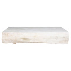 Table basse monumentale en bois de lyche blanchi en forme de lyche