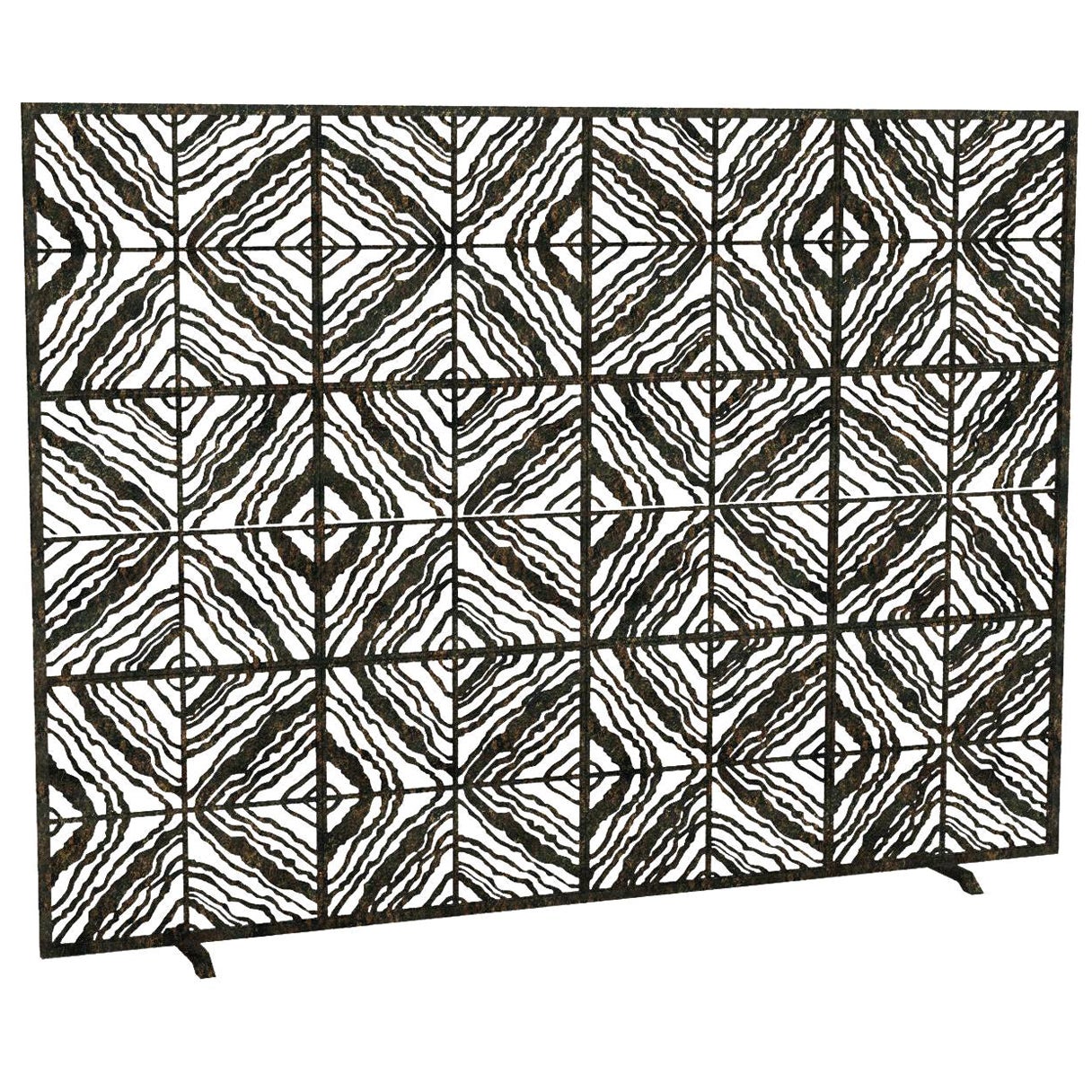 Tapestry Fireplace Screen in a Warm Black Finish For Sale