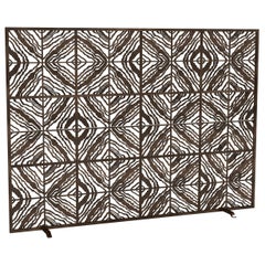 Tapestry Fireplace Screen in a Hand Painted Tobacco Finish
