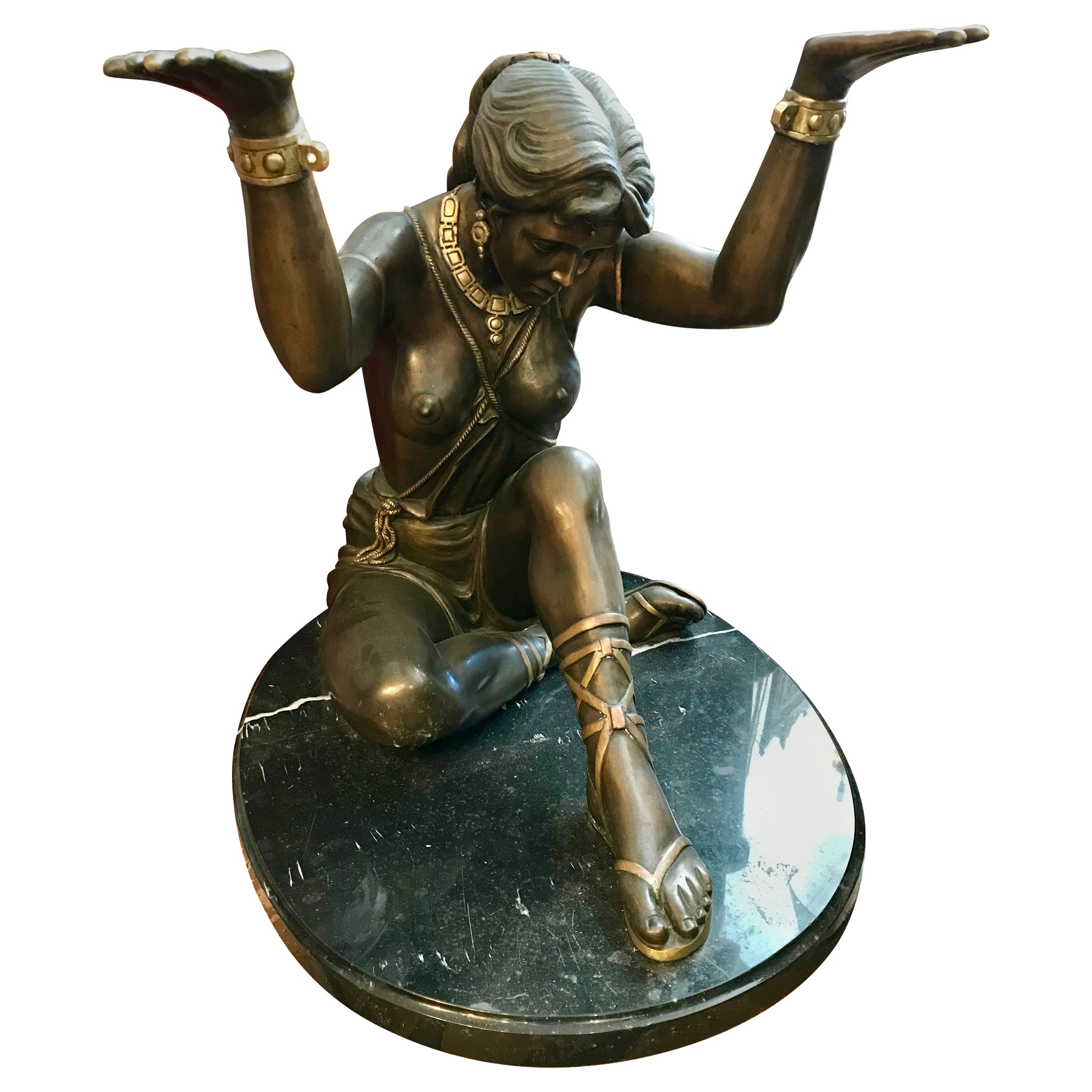 Life Size Figural Bronze Center Table Base