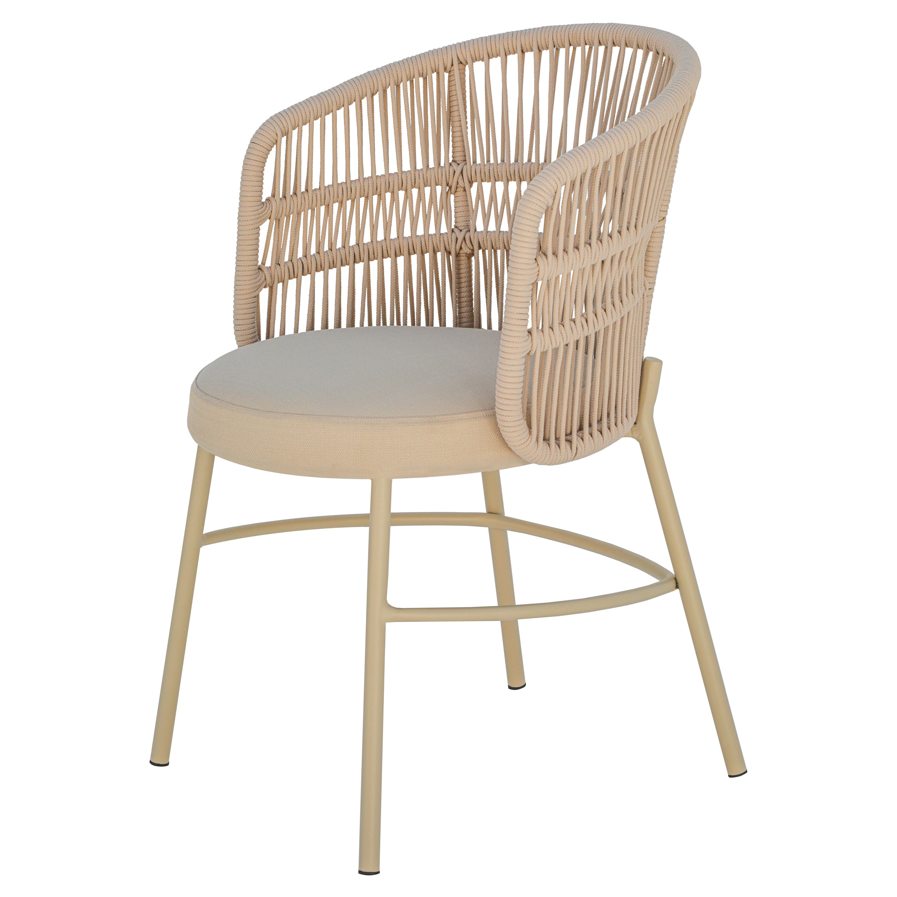 "Amalfi" Outdoor Chair in Aluminum and Nautical Rope Handmade For Sale