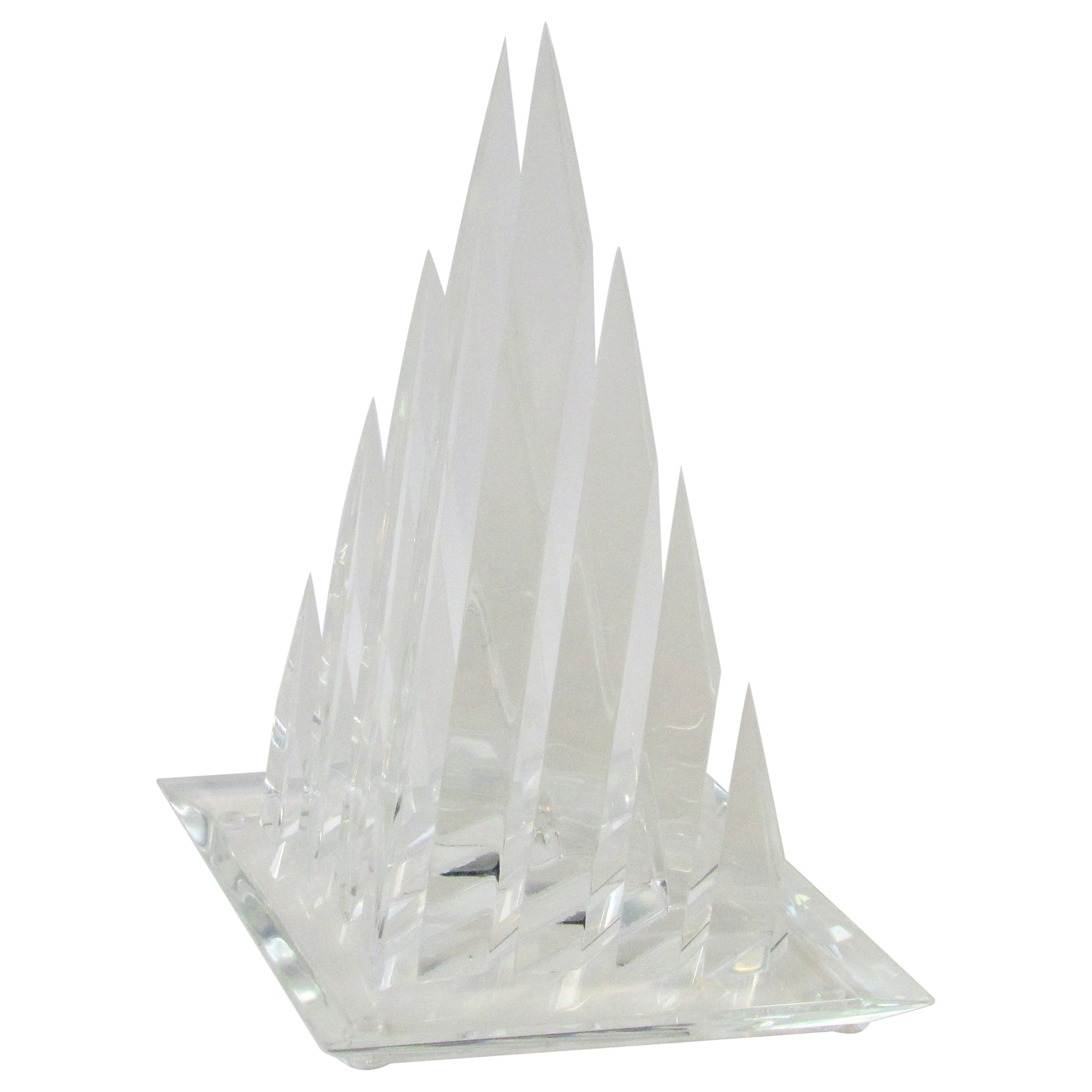 Hivo Van Teal Segmented Lucite Pyramid, Triangle Sculpture For Sale