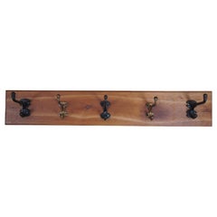 Rustikaler Vintage-Vintage-Vintage-Hutmantel/-Wandständer/-Rack, Bauernhaus, 5 Haken, Holz, Eisen, Vintage