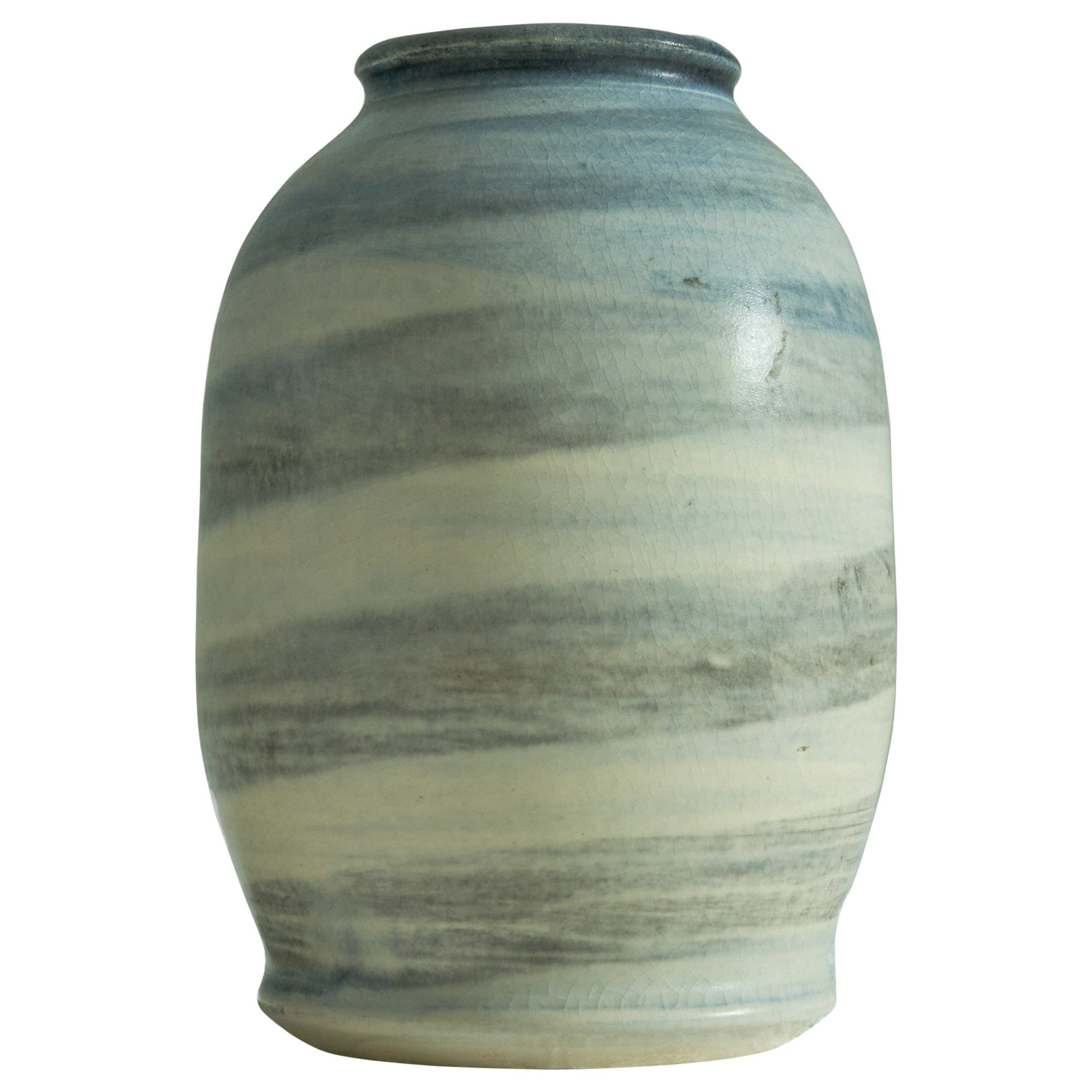Painterly Glazed Studio Pottery Vase, 1960s For Sale