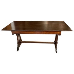 Victorian Oak Gothic Revival Table, c1860
