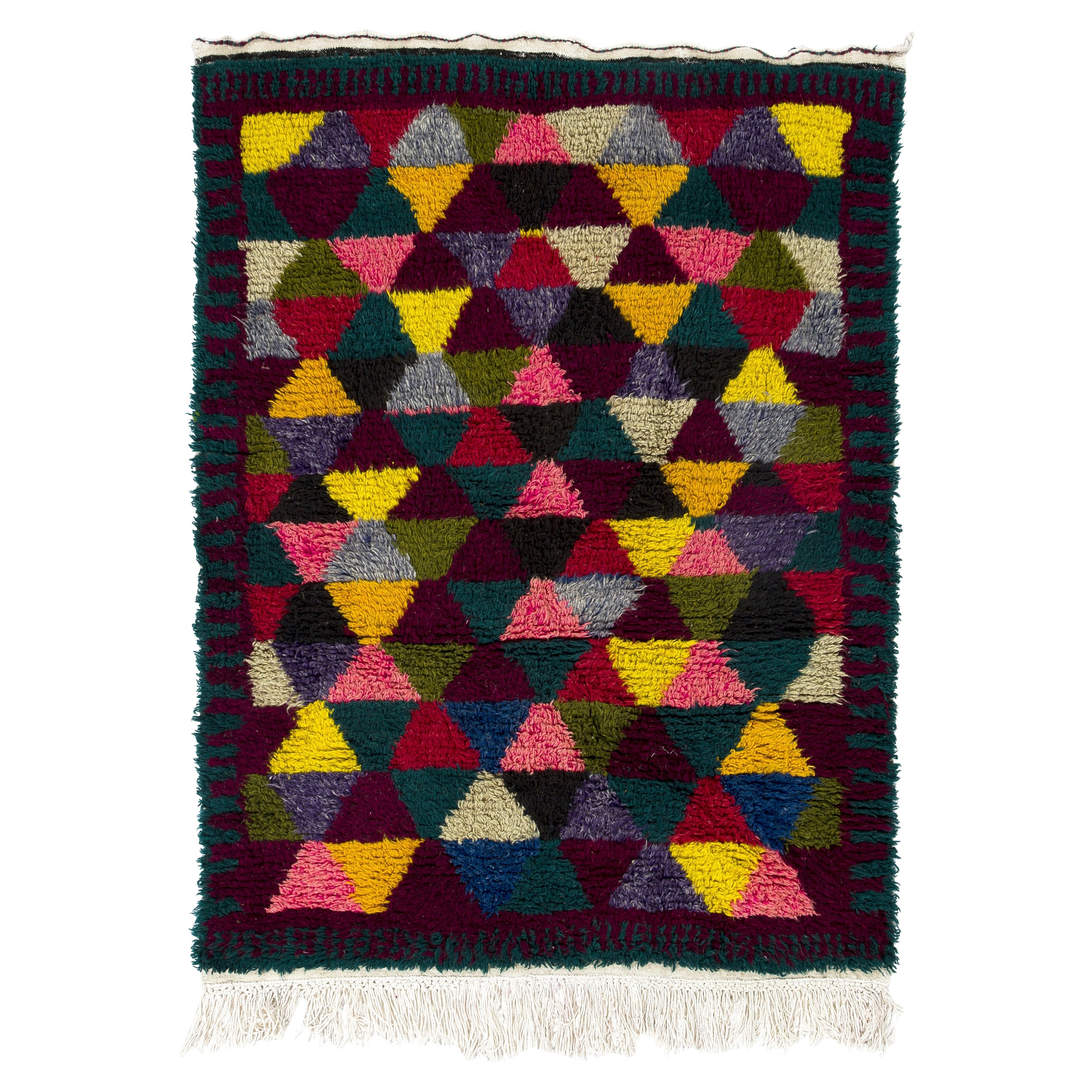 4.4x8.1 ft Plain Natural Handmade Wool Rug. Soft, Cozy, Thick Pile