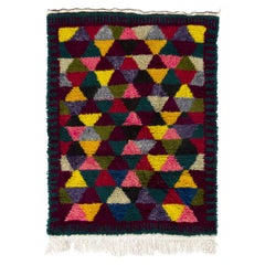 4.2x5.5 Ft Vibrant Handmade Tulu Rug, Soft Cozy Wool Pile, Vintage Wall Hanging