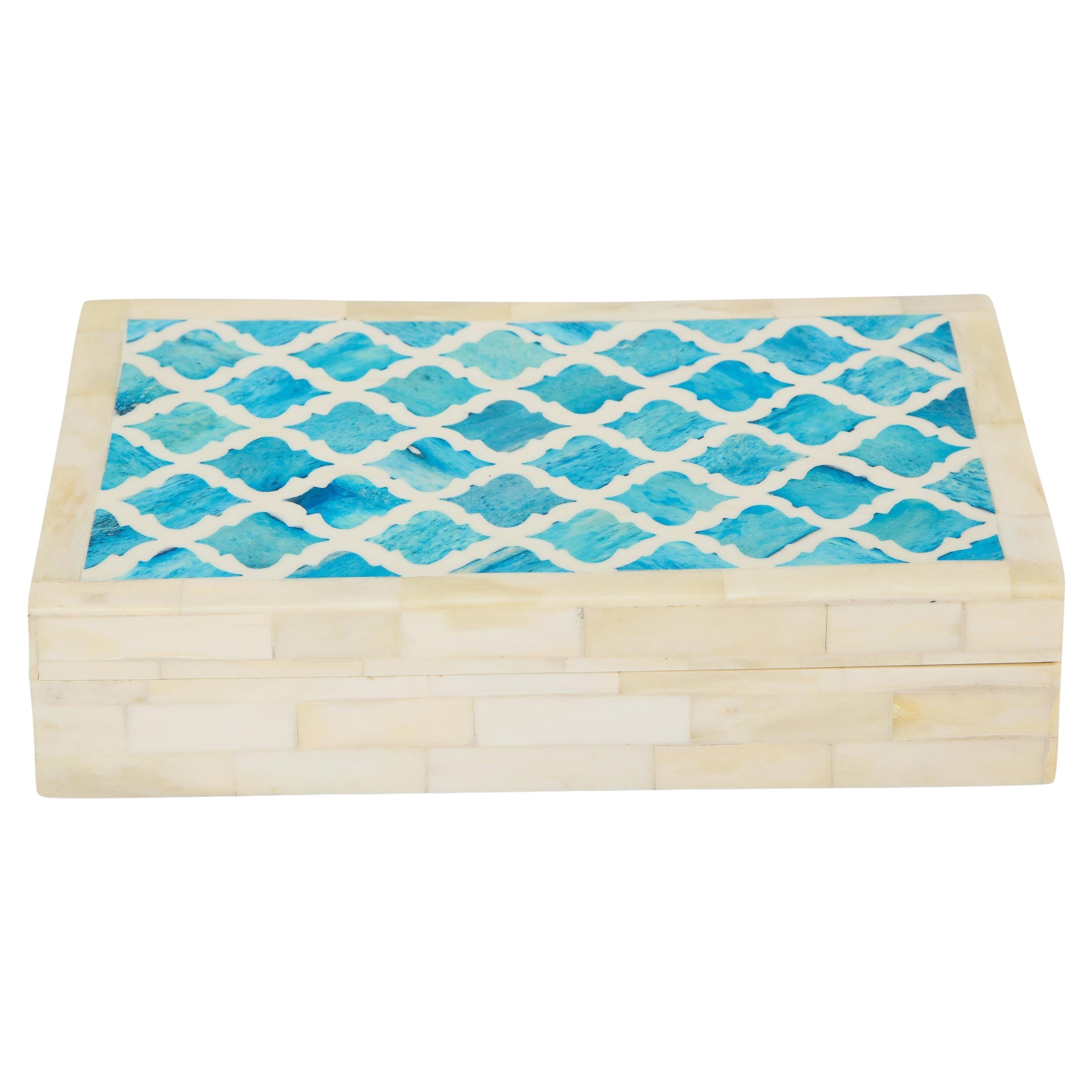 Natural, Turquoise Bone Moorish Box For Sale
