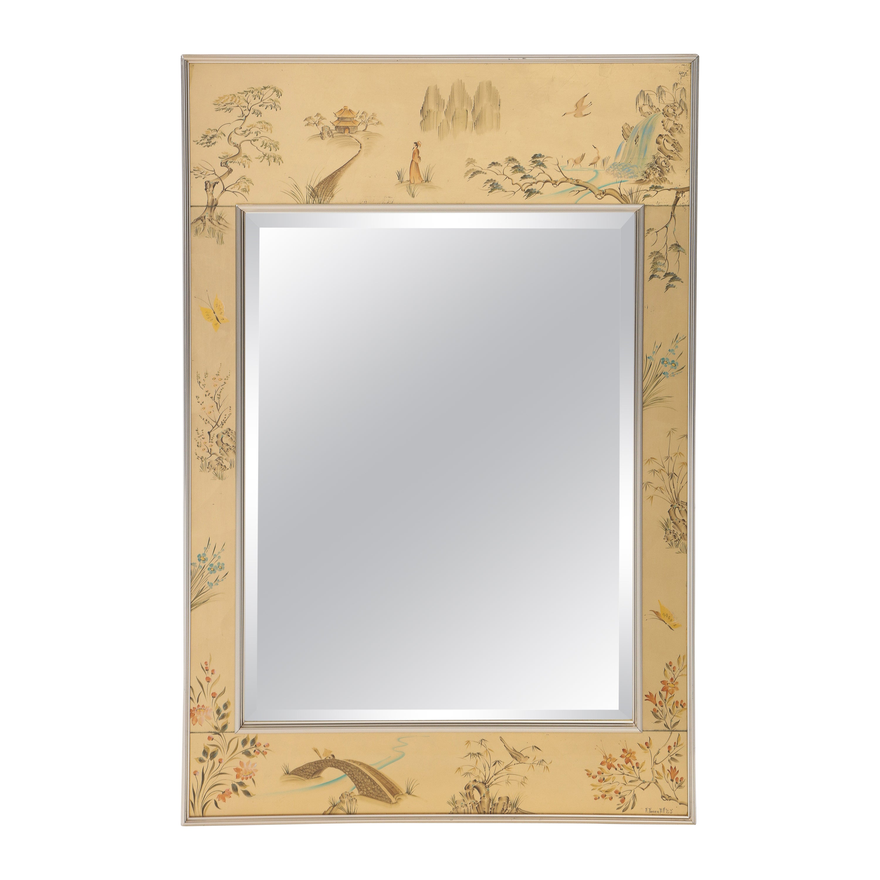Labarge Miroir Eglomise à feuilles d'or
