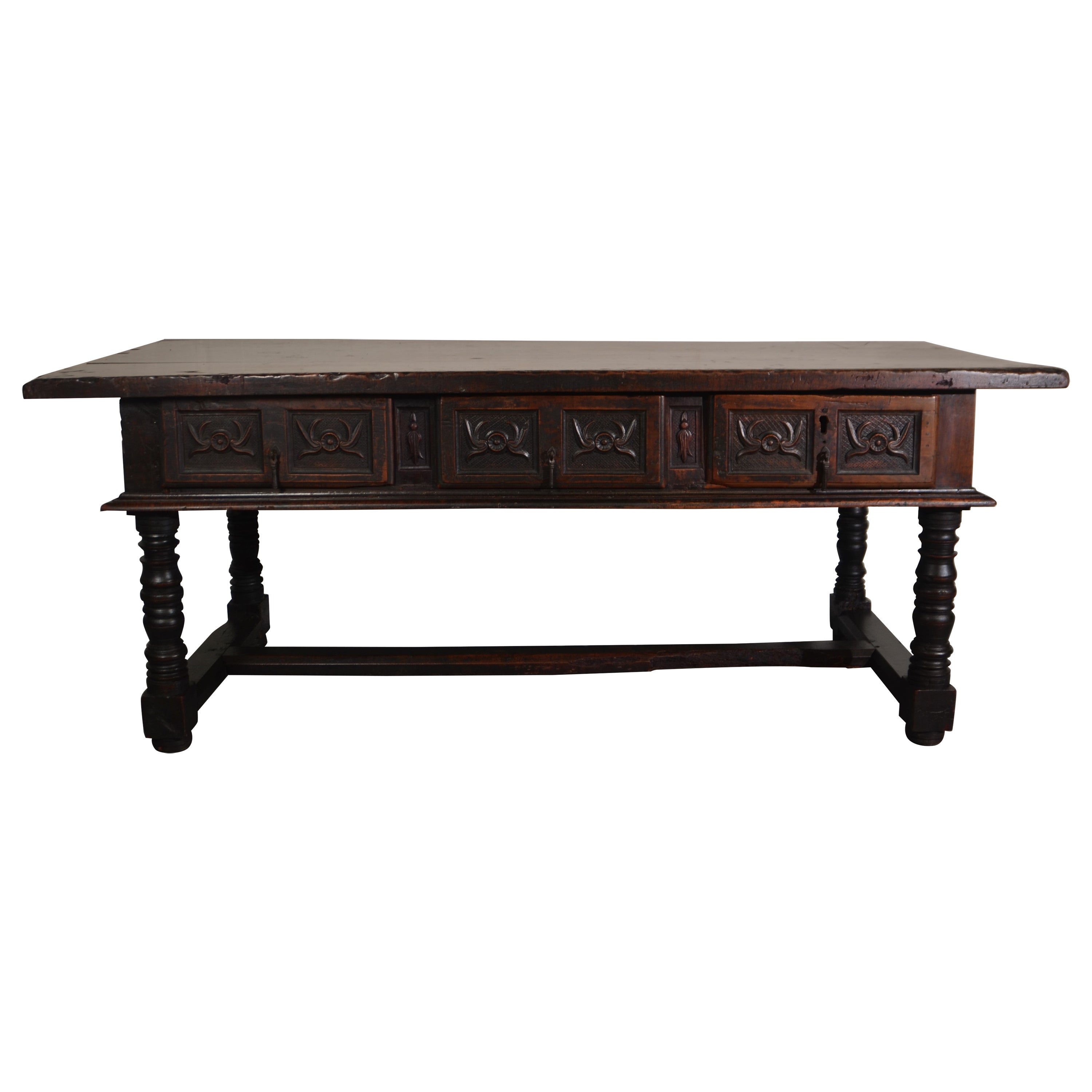 Spanish Work Table in Oak, C.1680 For Sale