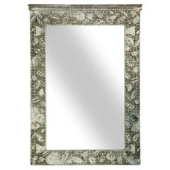 Victorian Rectangle Mirror W Flowers on Grid