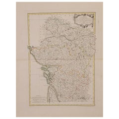Mapa de Bonne de 1771 de Poitou, Touraine y Anjou, Francia, Ric.a015