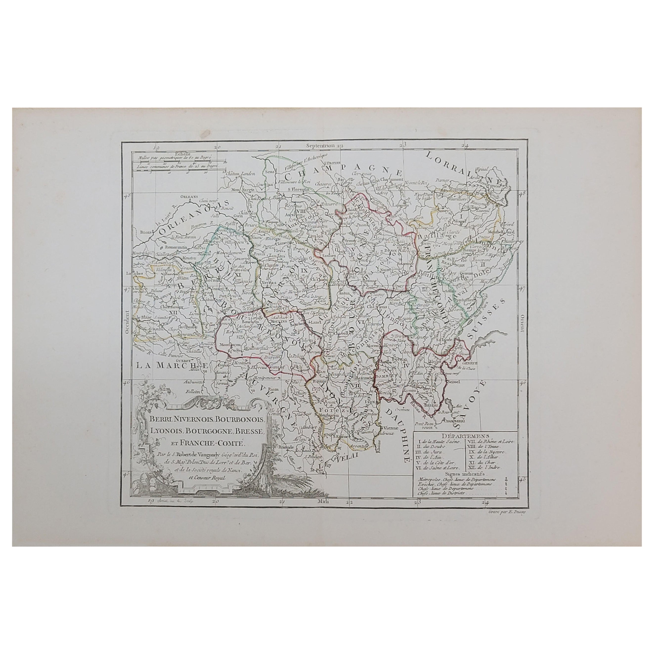 1762 Berri, Nivernois Bourbonois, Lyonois, Bourgogine, Bresse, et, Franche - Com For Sale