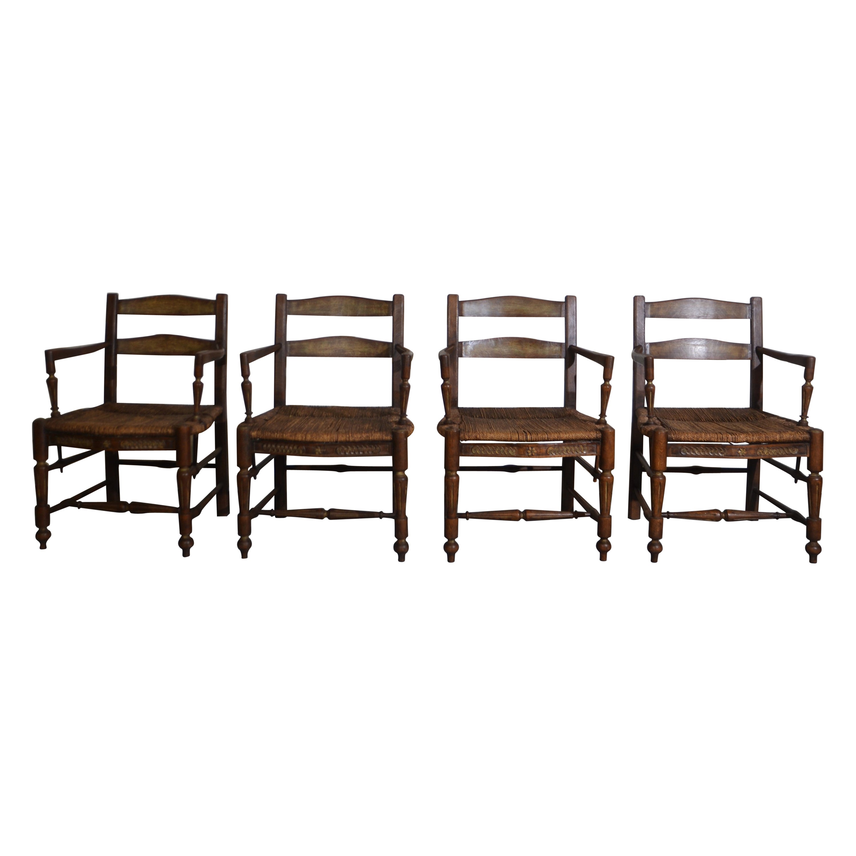 French Provincial Style Dining Chairs Set of 4 For Sale