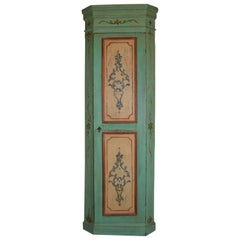 19th Century Pine Painted Corner Cupboard