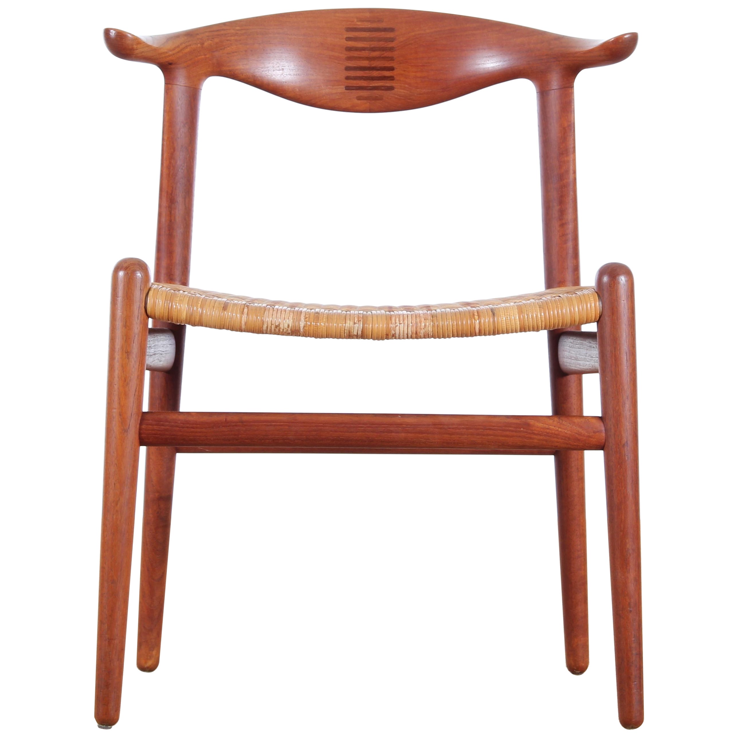Cow Horn Chair in Teak by Hans Wegner for Johannes Hansen For Sale