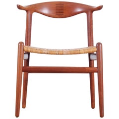 Used Cow Horn Chair in Teak by Hans Wegner for Johannes Hansen