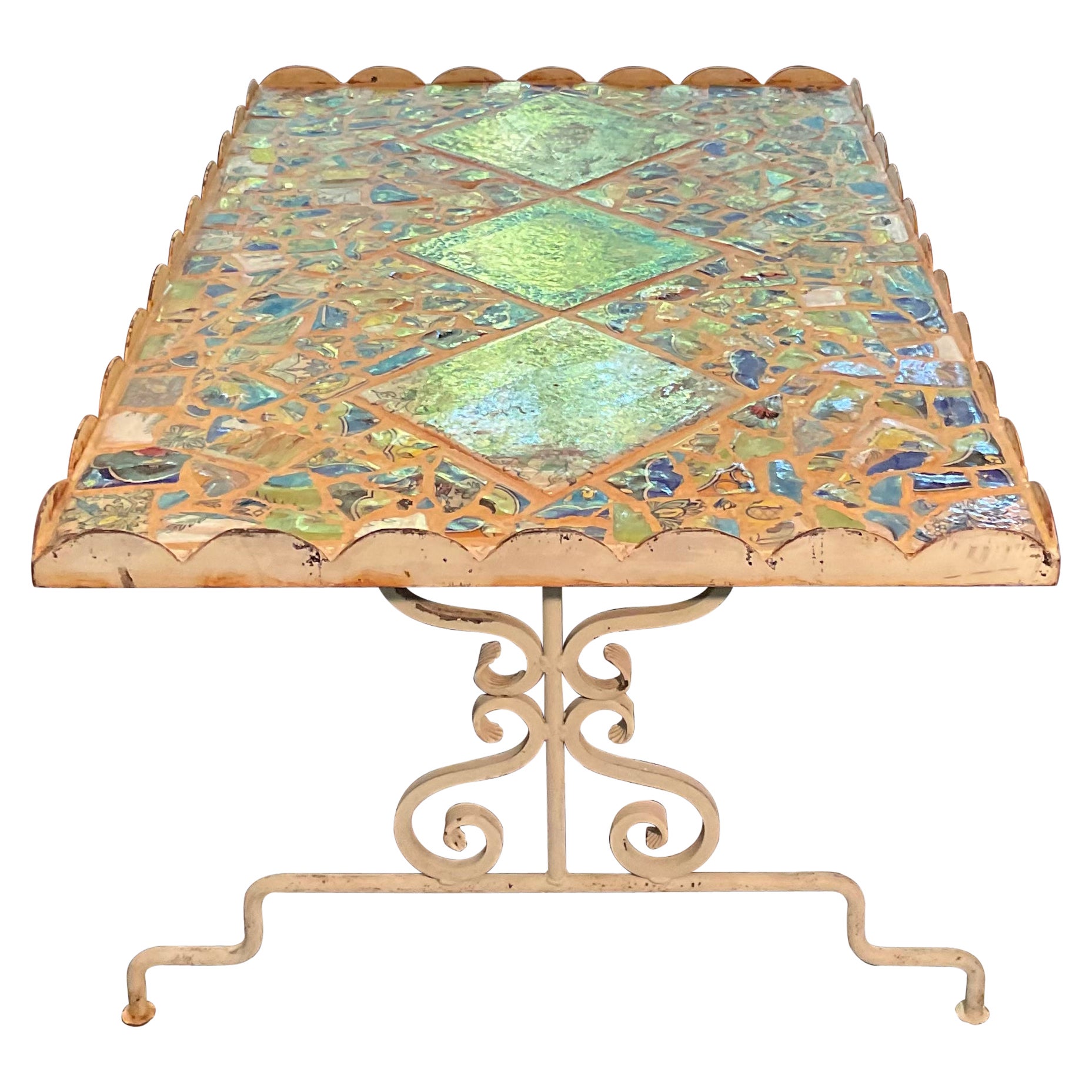 One of a Kind Iron Persian Tile Coffee Table, by Joseph Malekan
