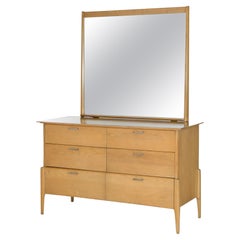 Mid-Century Modern Heywood Wakefield Prophecy Dresser with Mirror in Fawn, C1950