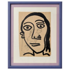 Quadro di Peter Keil, Arte moderna di metà secolo, dipinto a Parigi, 1967, su carta
