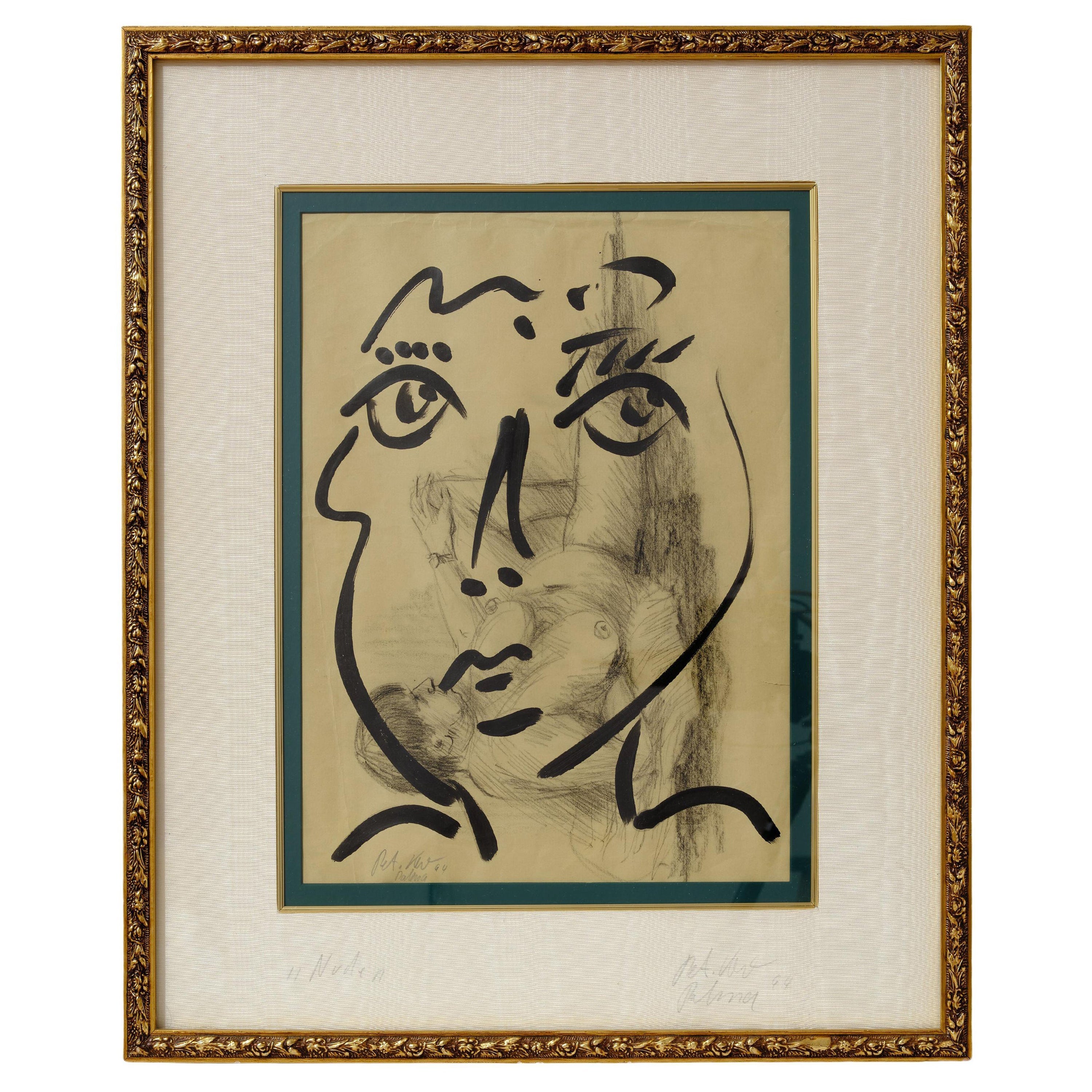 Peinture de Peter Keil, Art du milieu du siècle, 1964, Art moderne, sur papier, encadré en vente