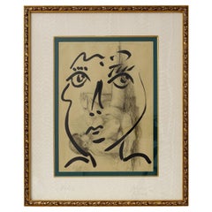Quadro di Peter Keil, Arte del Medioevo, 1964, Arte moderna, Incorniciato, Carta, Firmato