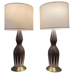 Mid-Century Modern Hourglass Table Lamps by Gerald Thurston