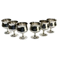 Vintage Hecho En Mexico Sterling Silver Footed Wine Goblets