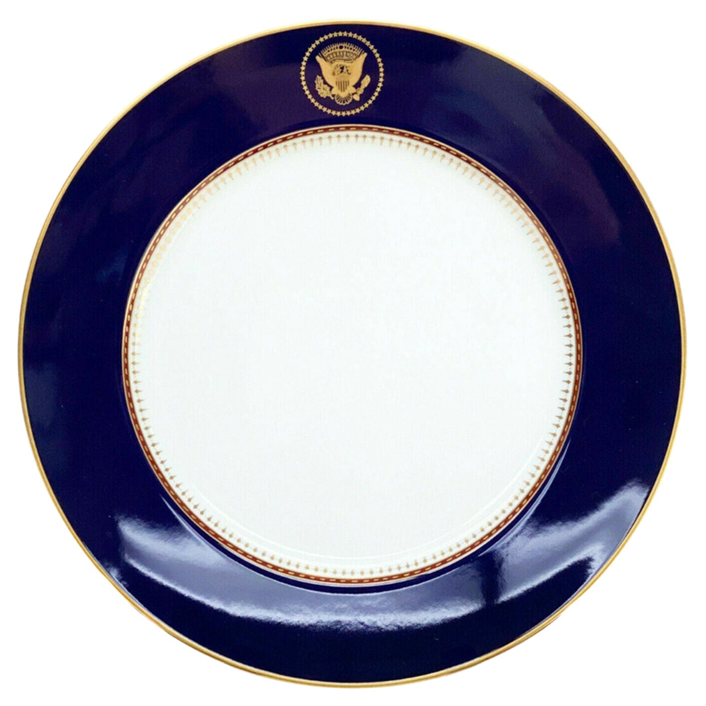 Fitz and Floyd Reagan White House Dinner Plate by Robert C. Floyd, 1983 For Sale