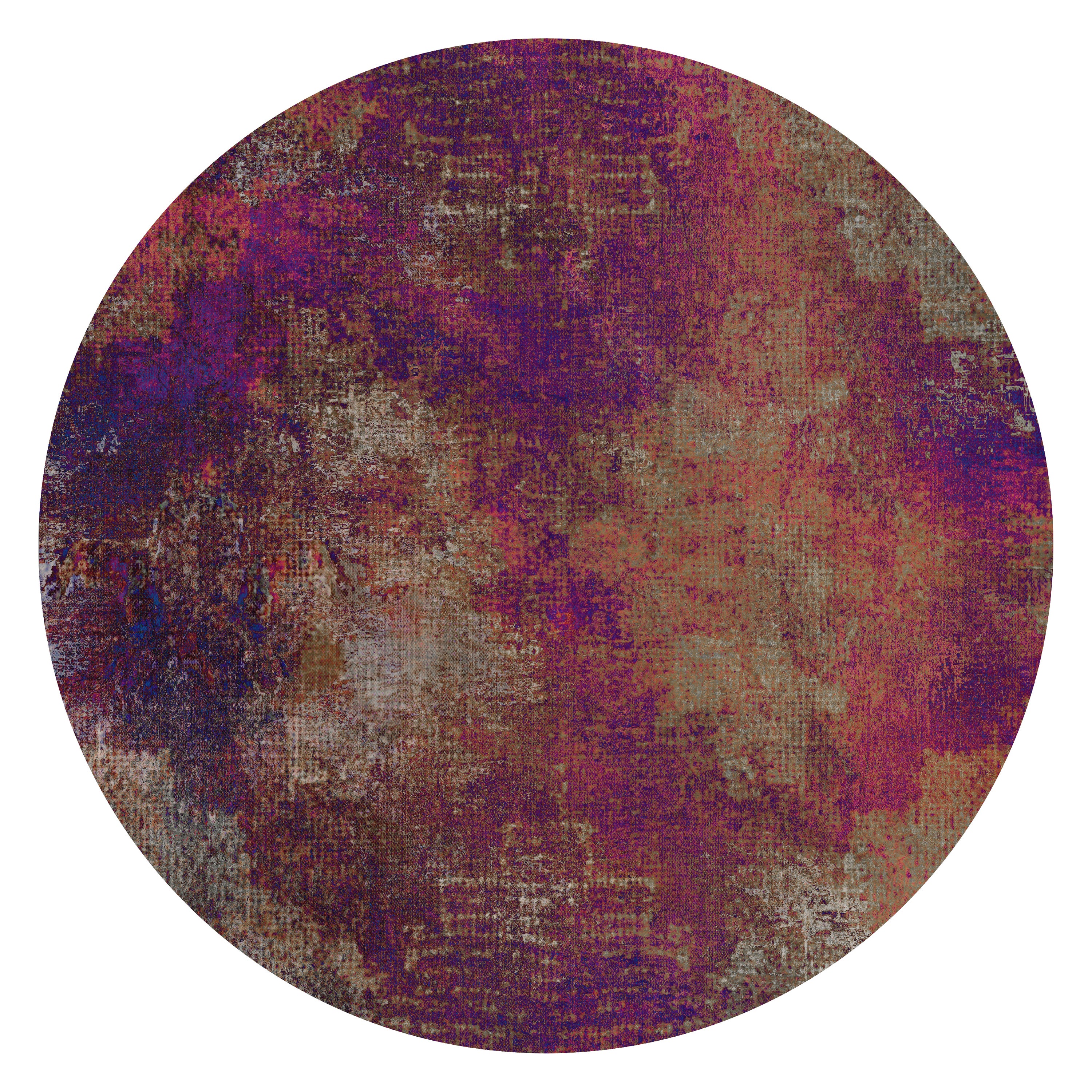 Moooi Large Quiet Collection Erosion Rhodonite Round Rug in Soft Yarn Polyamide