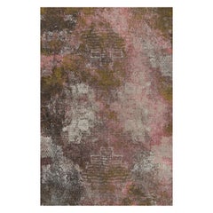 Tapis rectangulaire Moooi Small Quiet Collection érodé à poils bas en polyamide et or rose