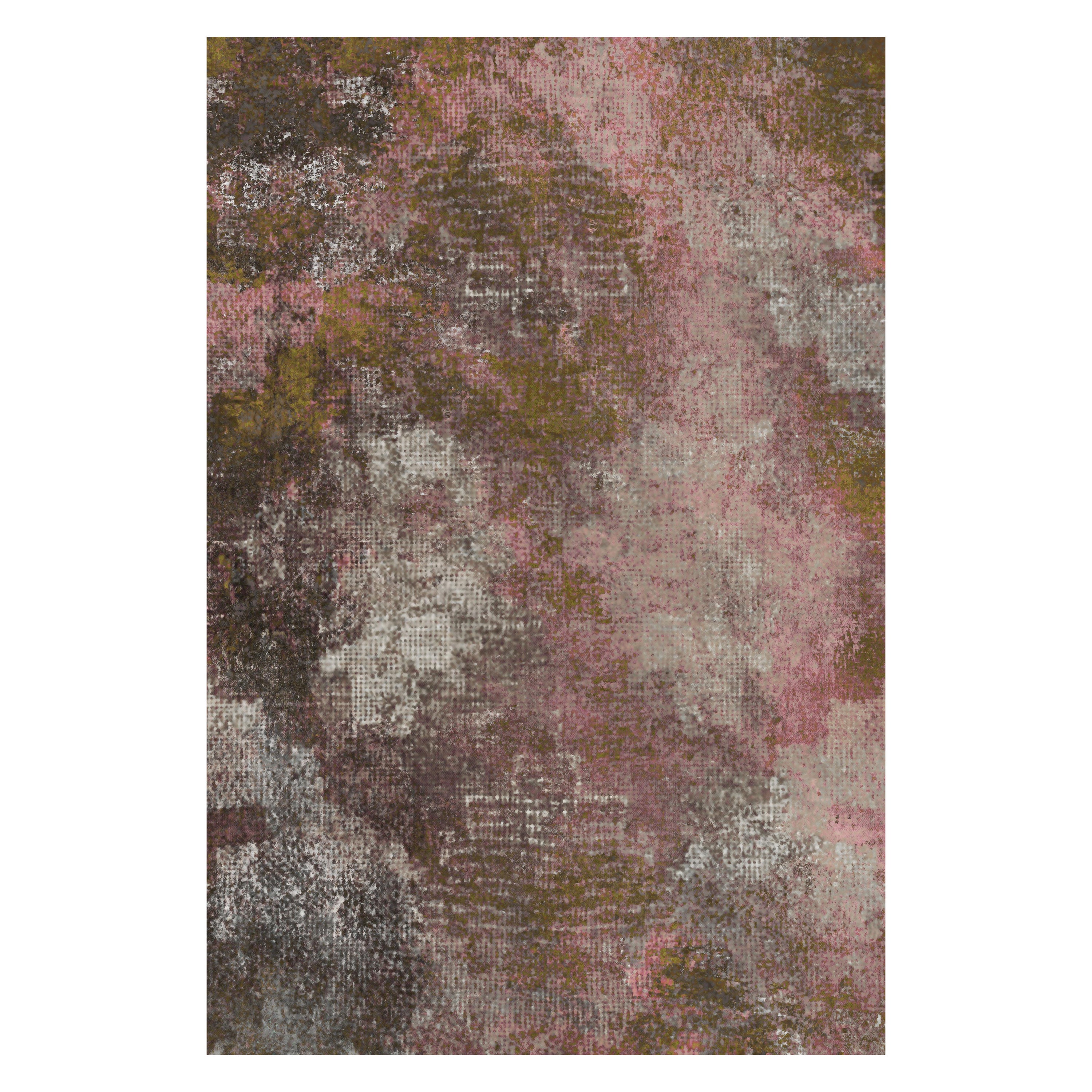 Moooi Small Quiet Collection Erosion Rosegold Rectangle Rug in Wool